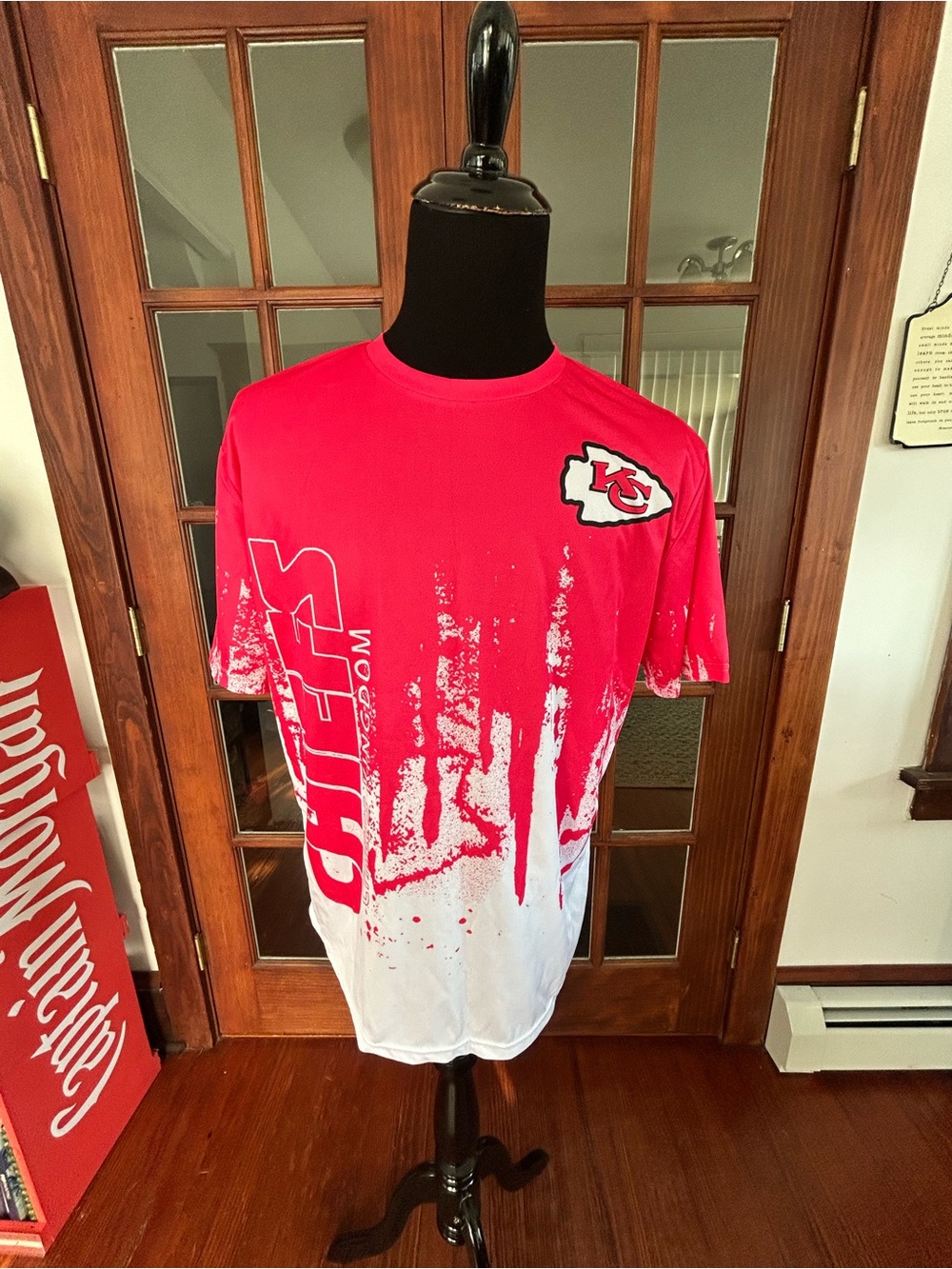 Kansas City Chiefs Shirt Mens Large Light Red All Over Print Large Shirt
